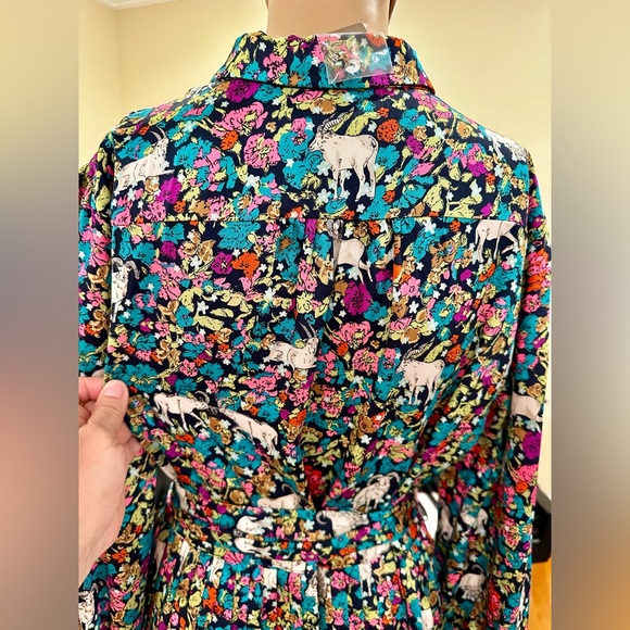 NWT Spring Summer Minimalist Retro J. Crew Animal Floral Print Dress - Picture 14 of 17